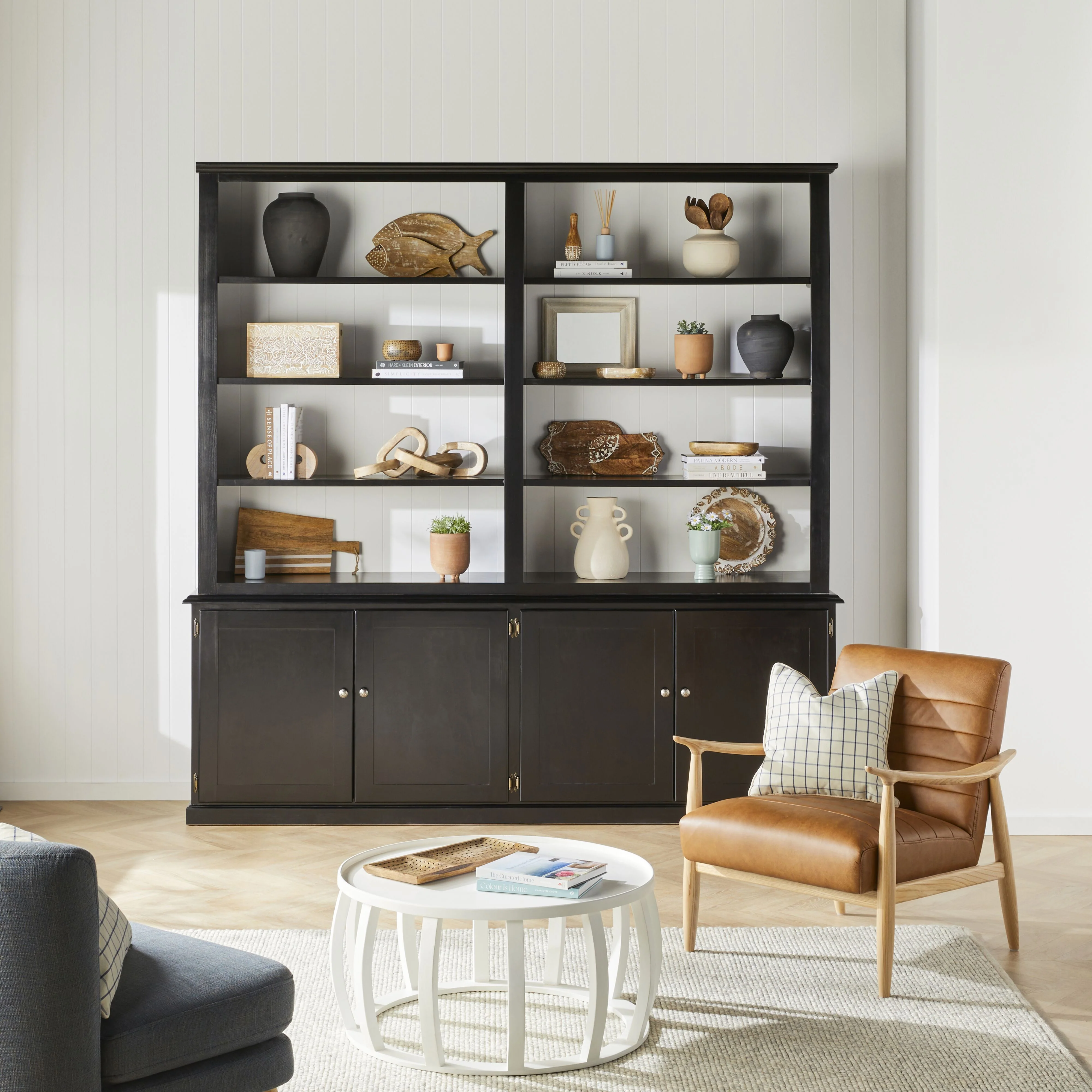 Armand 4 Door Library Shelving Unit 240 x 240cm Black - Image 4