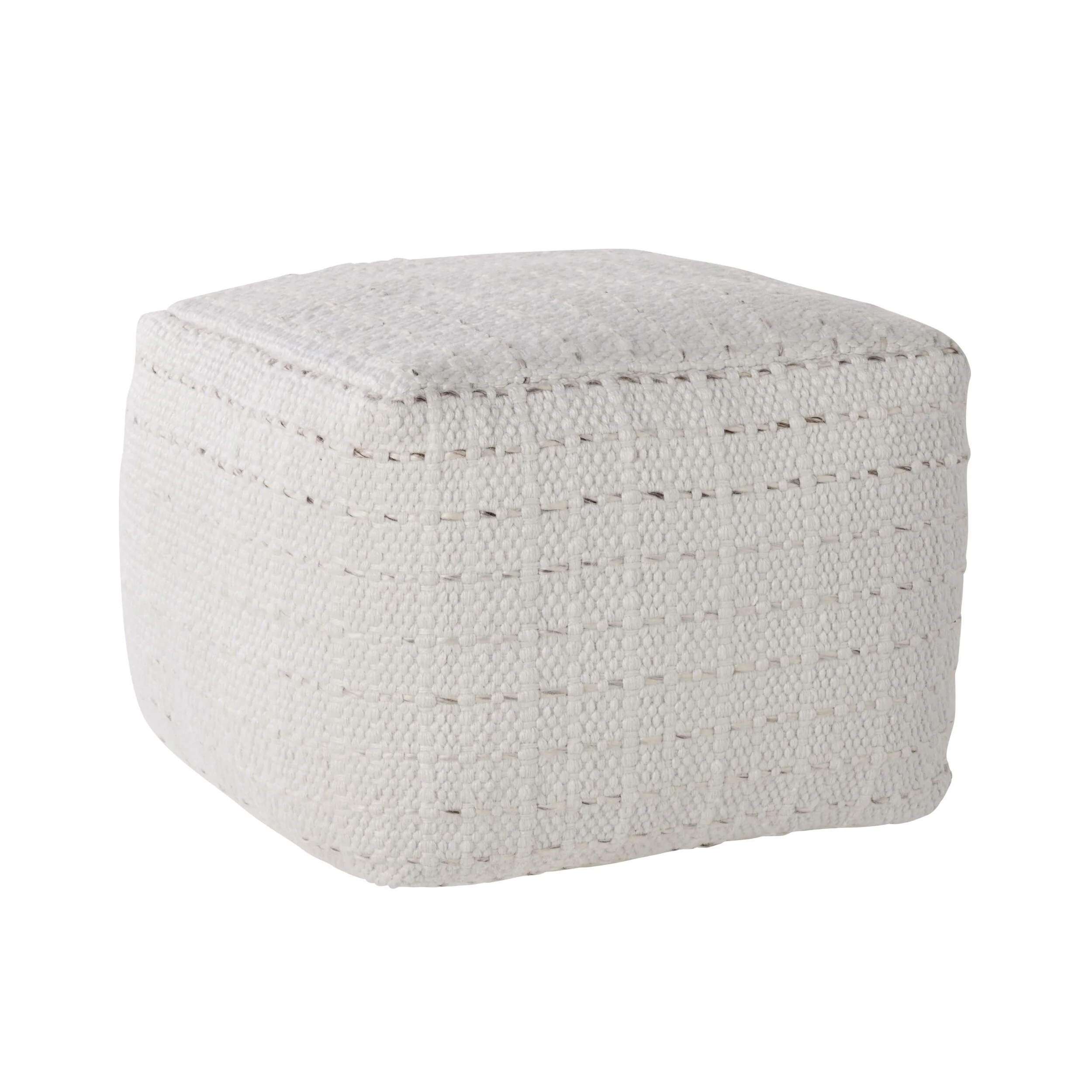 Coogee Slub Woven Square Pouf - Image 2