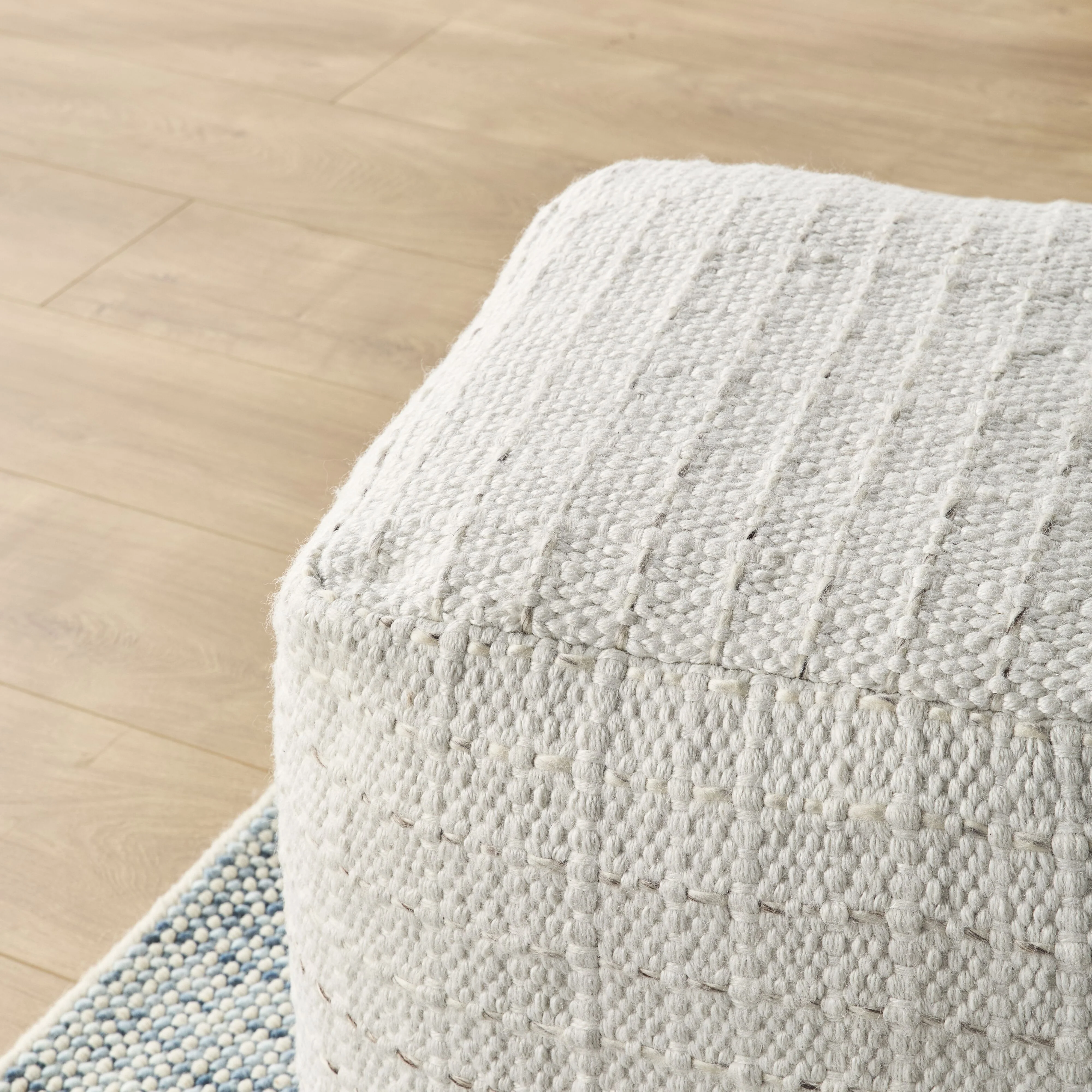 Coogee Slub Woven Square Pouf - Image 5