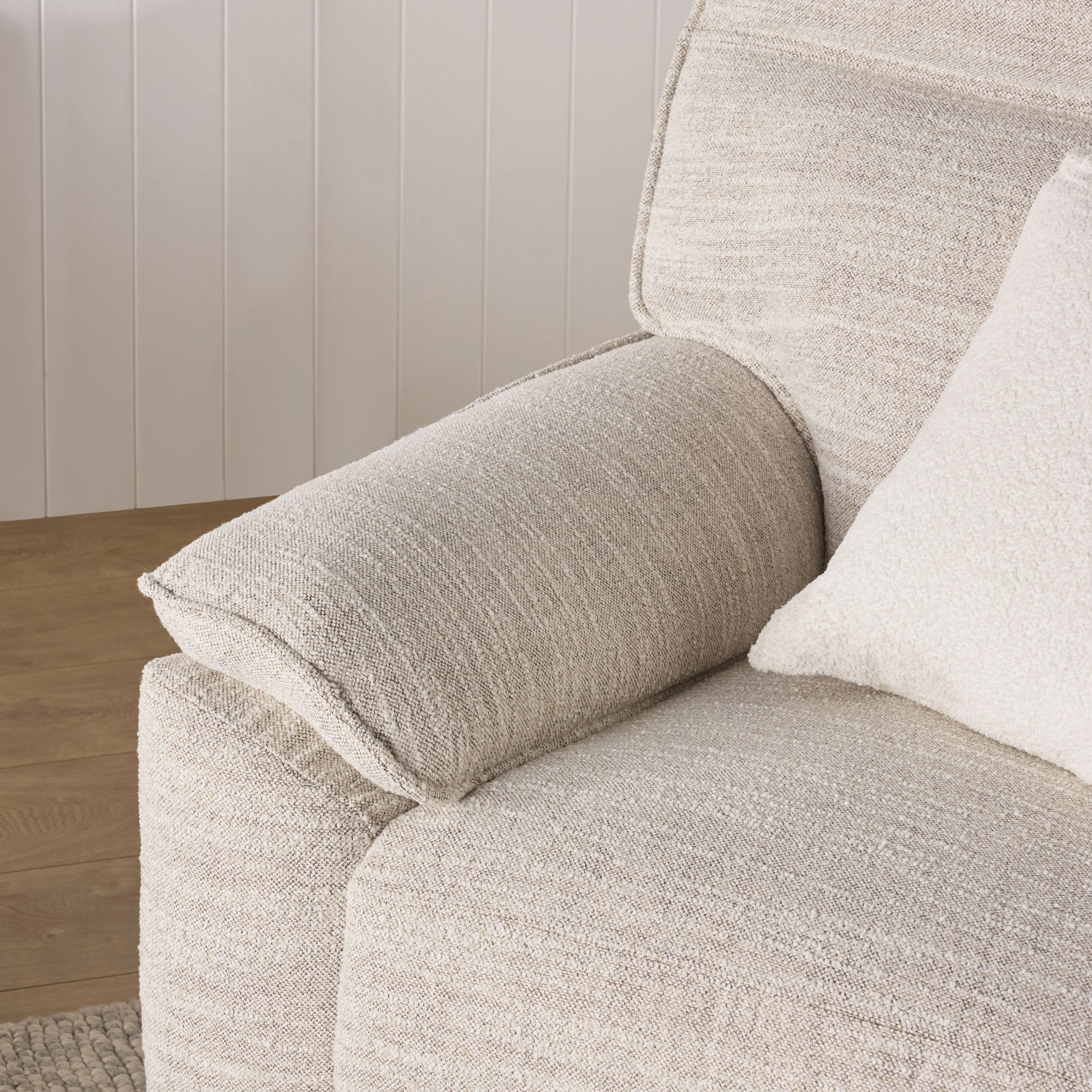 Dillon 1 Seater Recliner Natural Textured Slub - Image 11