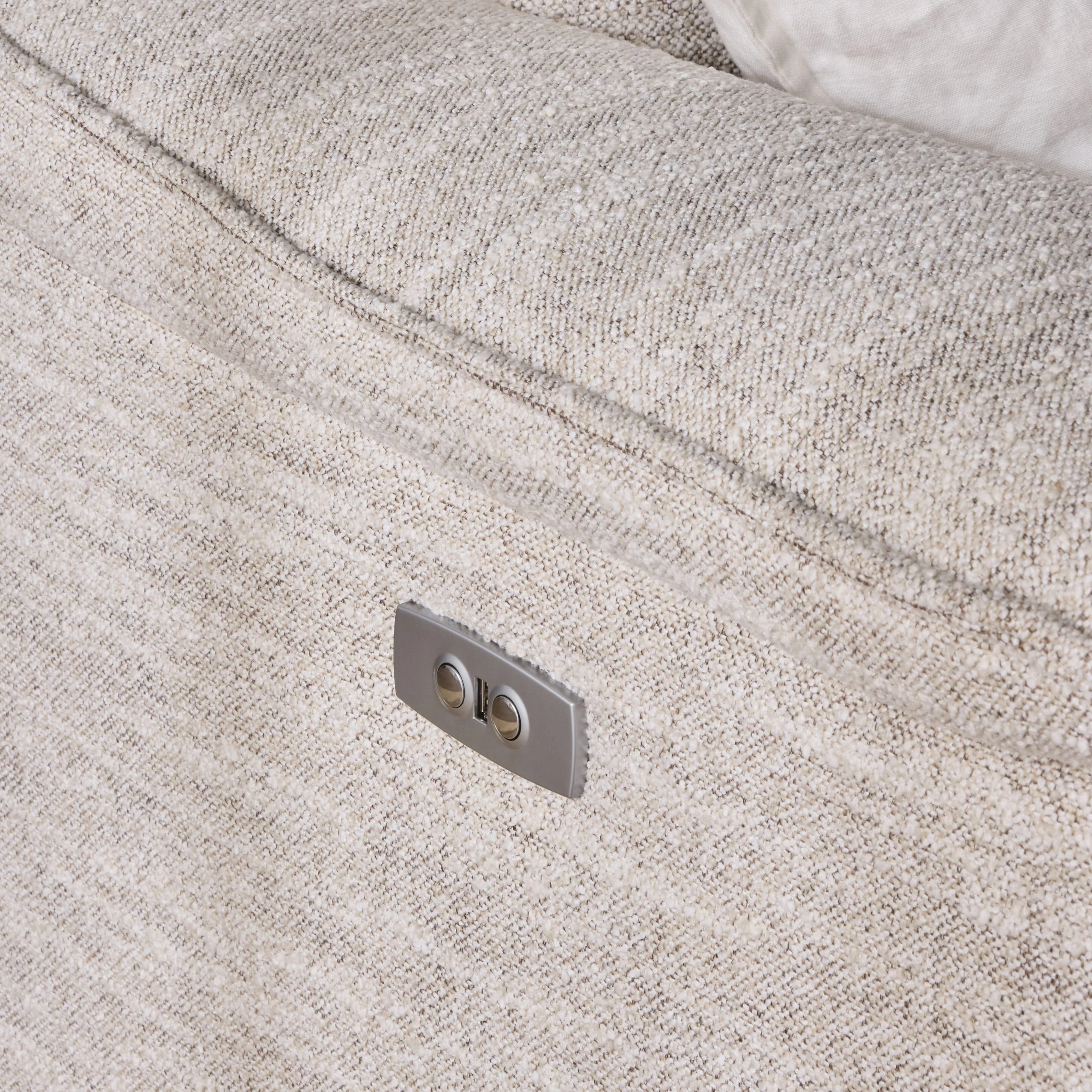 Dillon 1 Seater Recliner Natural Textured Slub - Image 13