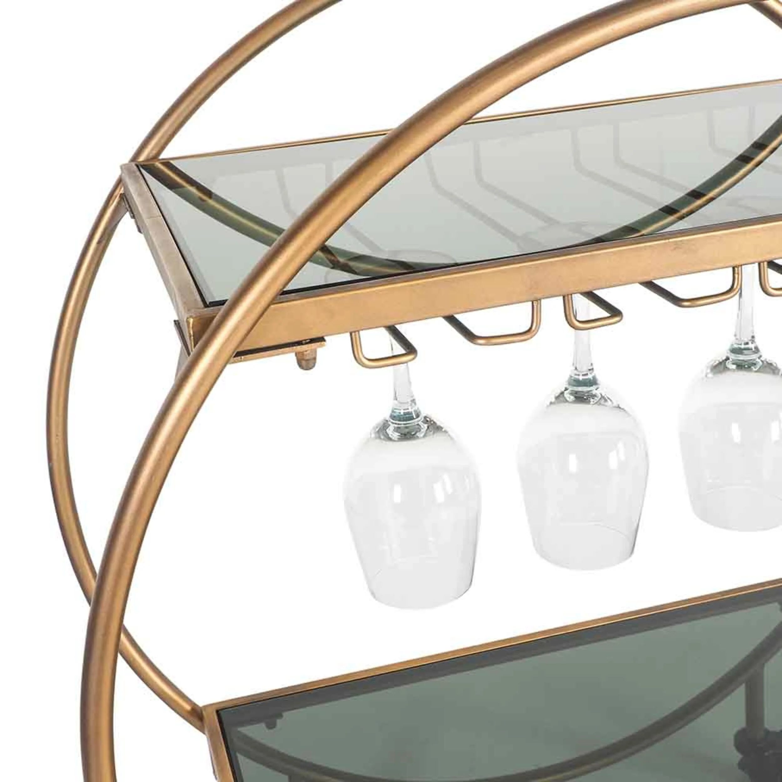 Dominique Drinks Trolley Gold 77x71x36cm - Image 4