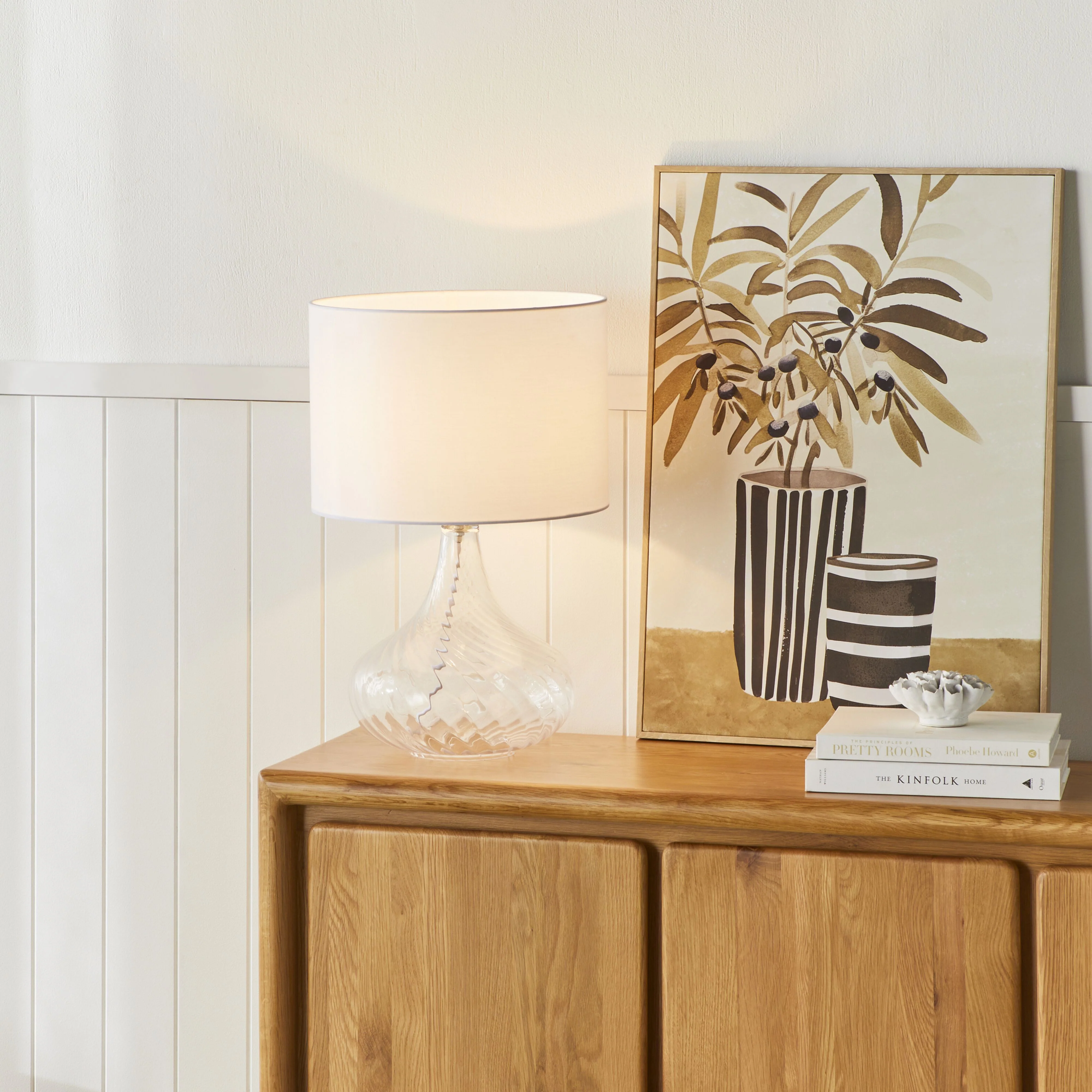 Doreen Glass Table Lamp Clear 56x38cm - Image 4