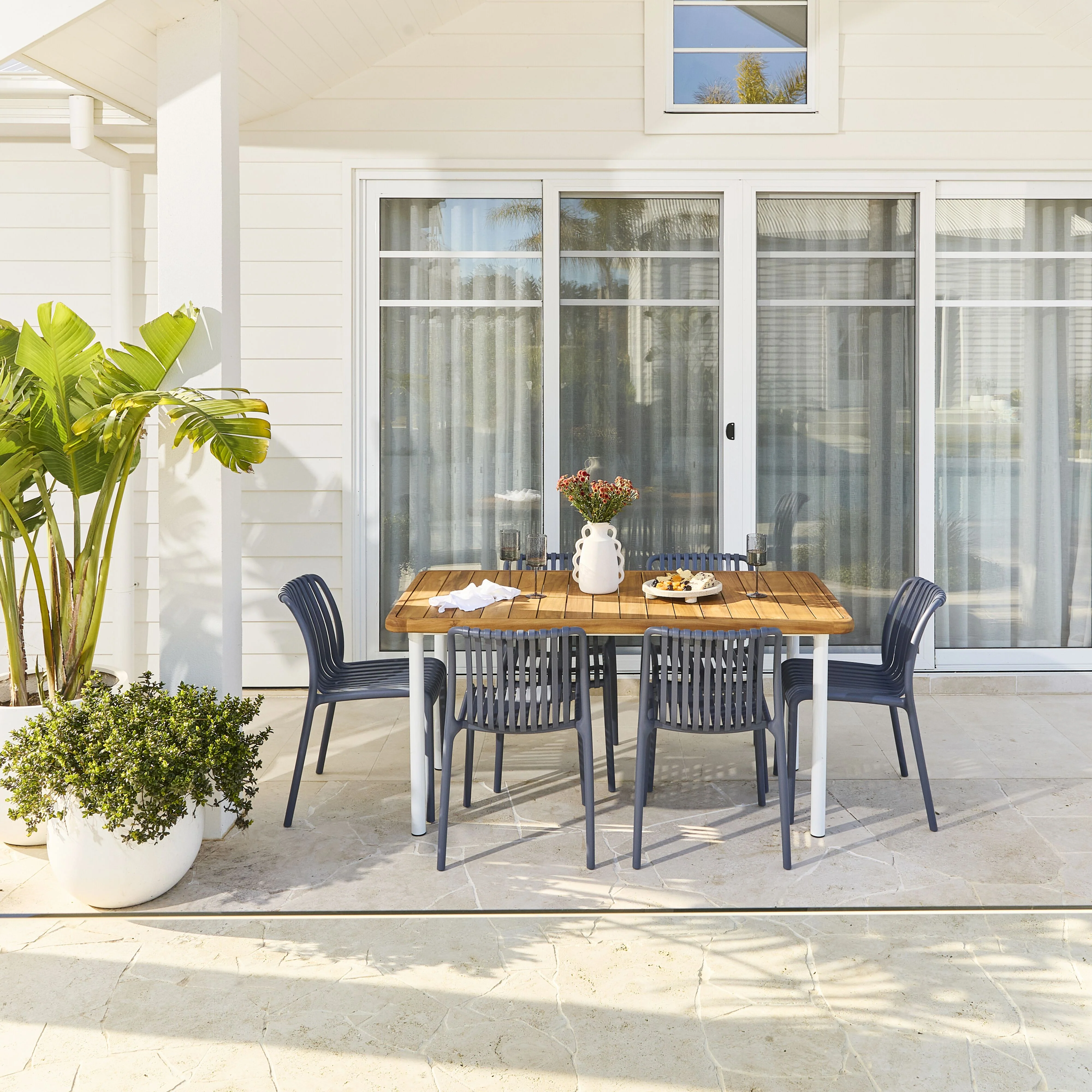 Ellie Outdoor Dining Table 160cm White - Image 4