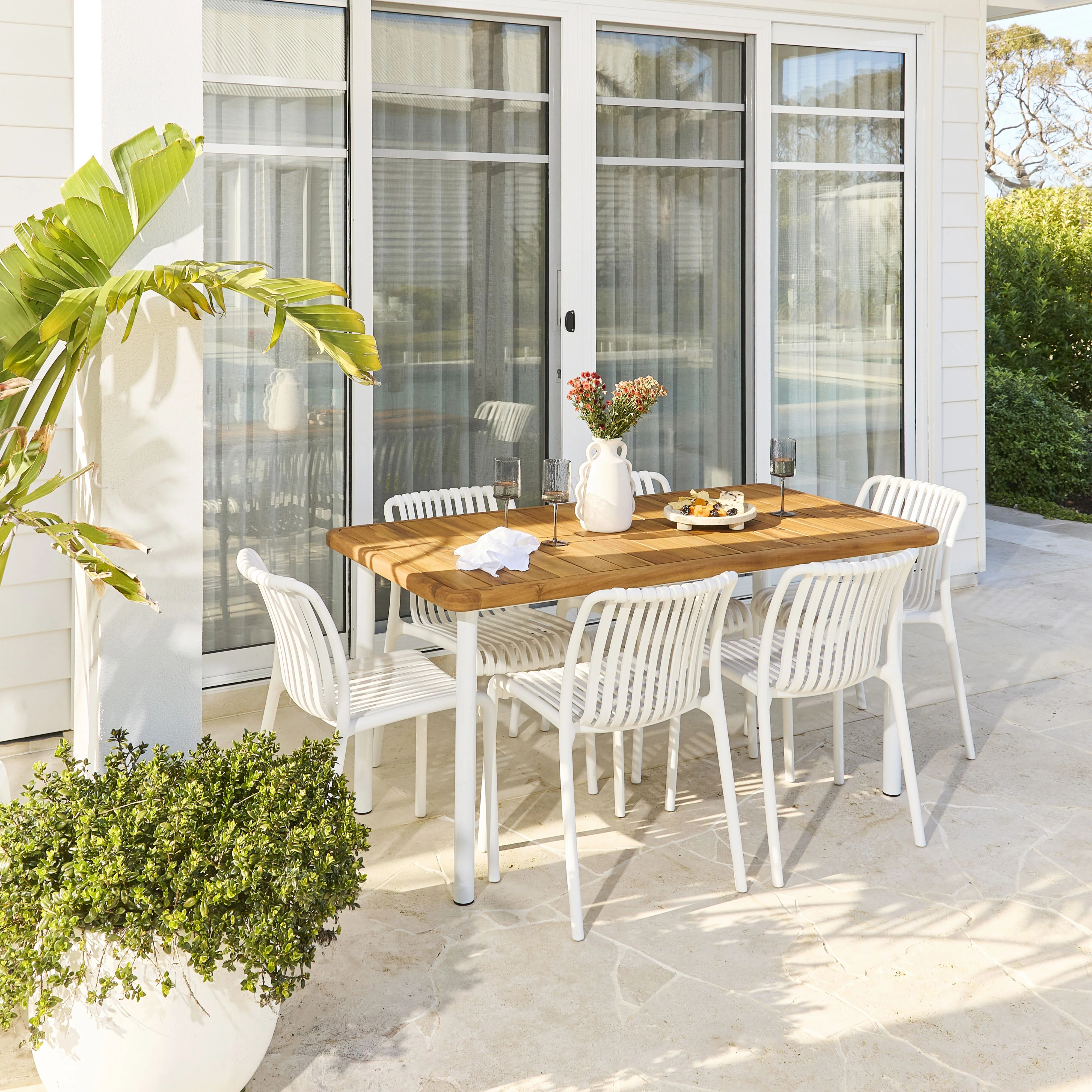 Ellie Outdoor Dining Table 160cm White - Image 5