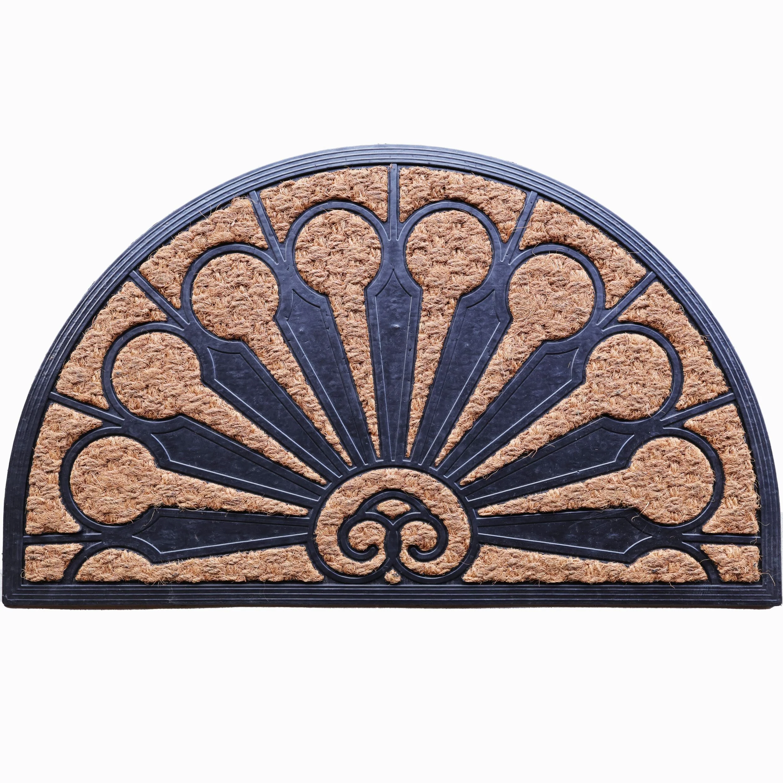 Half Moon Deco Rubber and Coir Doormat 75cm
