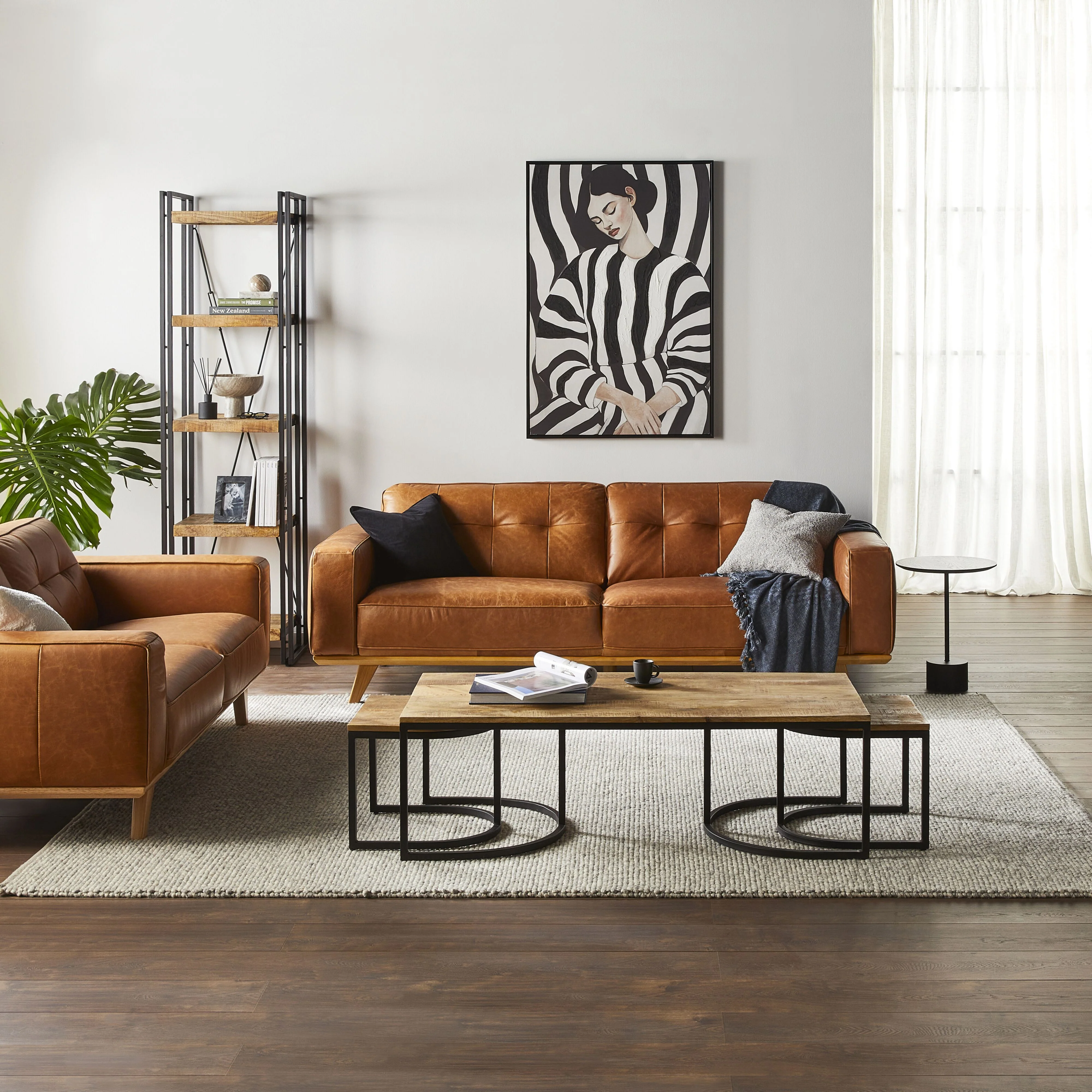 Hartford 3 Piece Nesting Timber Coffee Table Set - Image 9