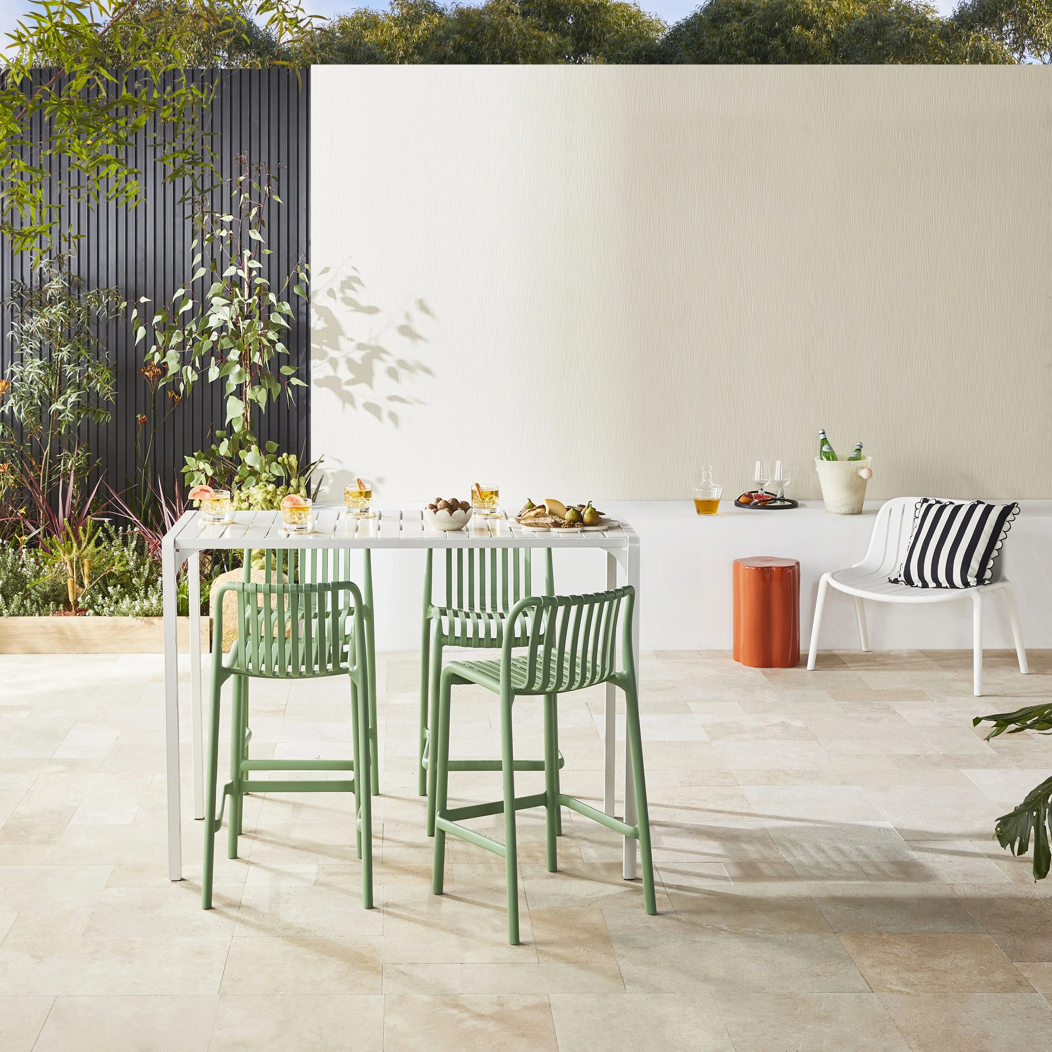 Kace Outdoor Bar Table White 140cm - Image 8