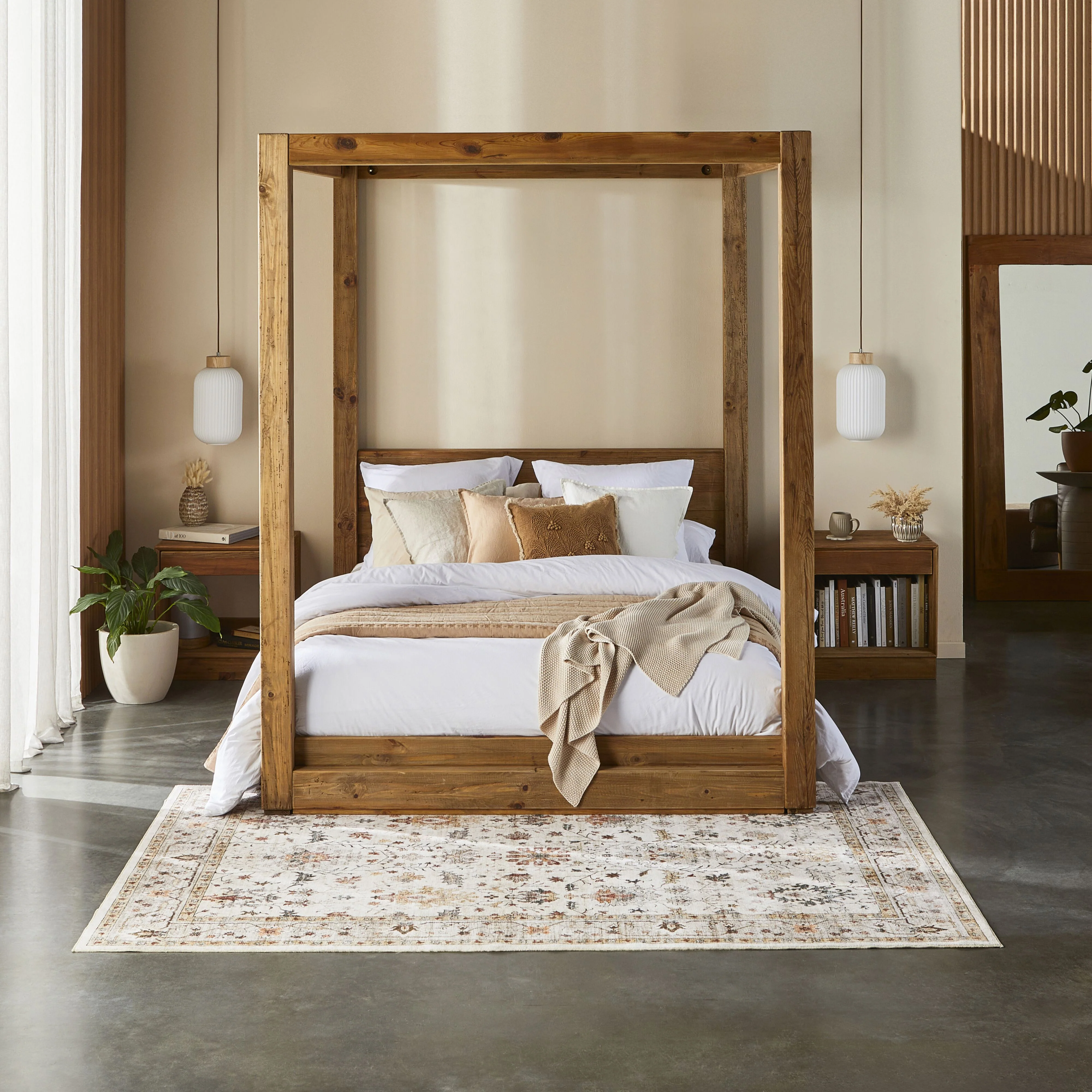 Kalise Reclaimed Timber 4 Poster King Bed - Image 9