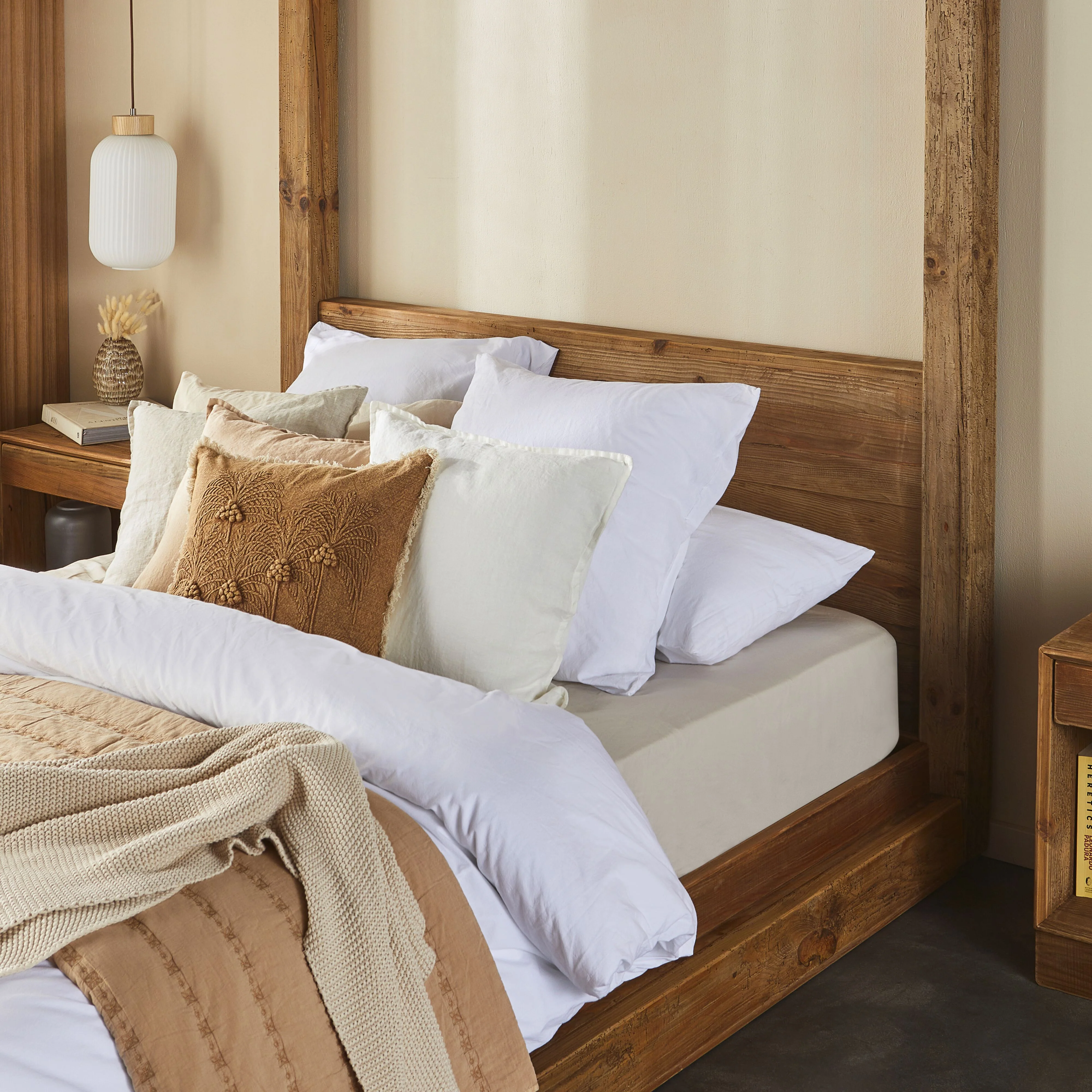 Kalise Reclaimed Timber 4 Poster Queen Bed - Image 11