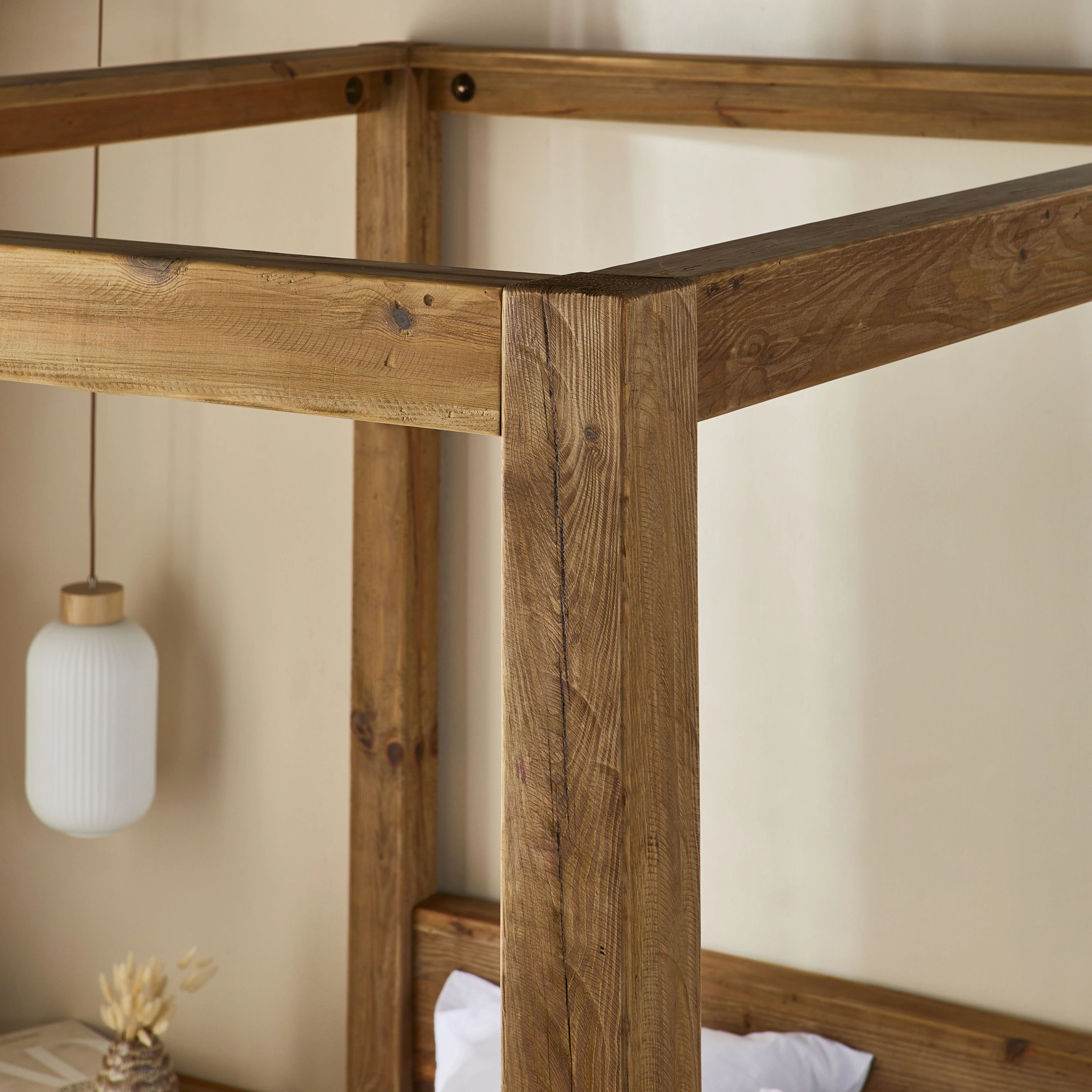 Kalise Reclaimed Timber 4 Poster Queen Bed - Image 13