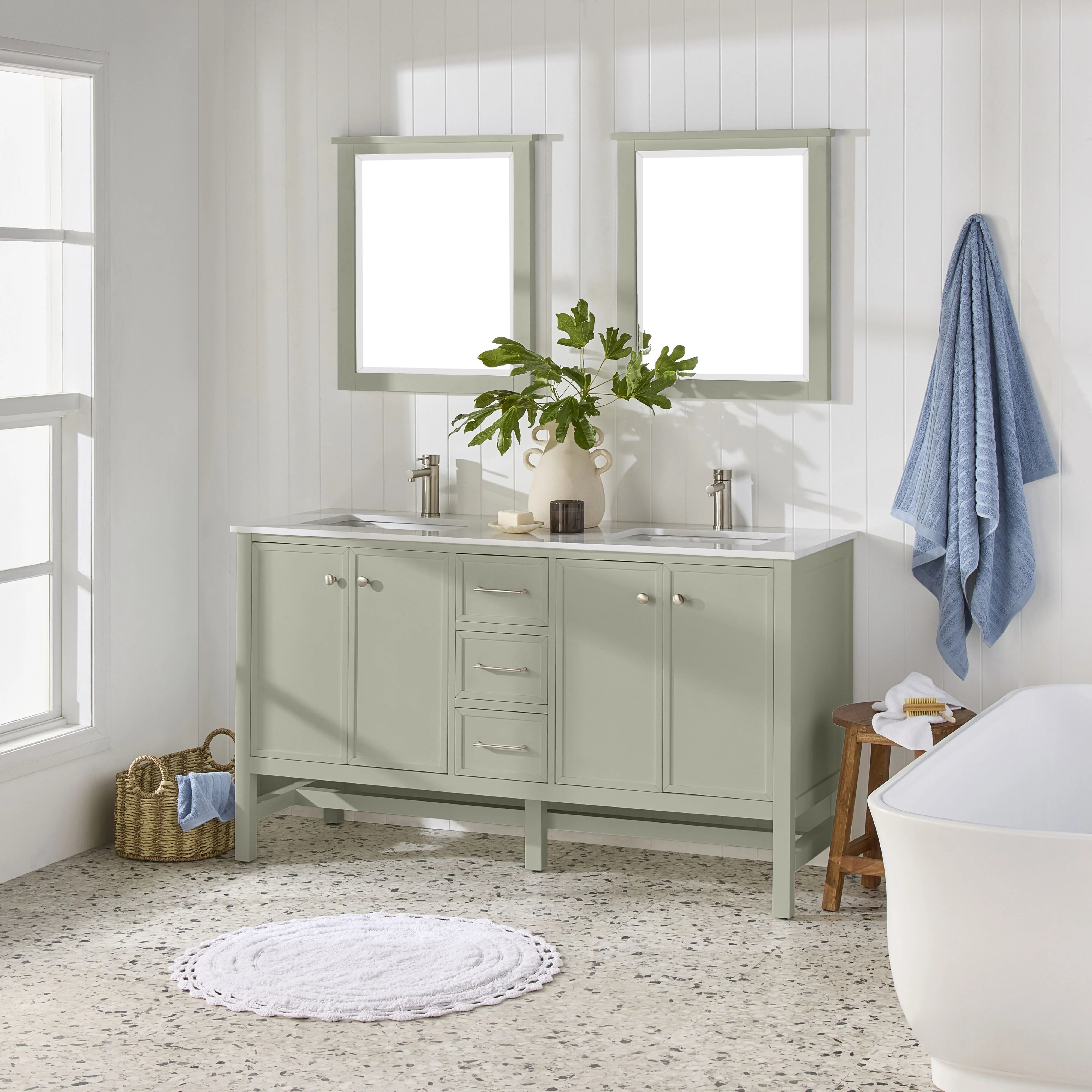 Liam Vanity Mirror Evergreen Fog 610x712mm - Image 9