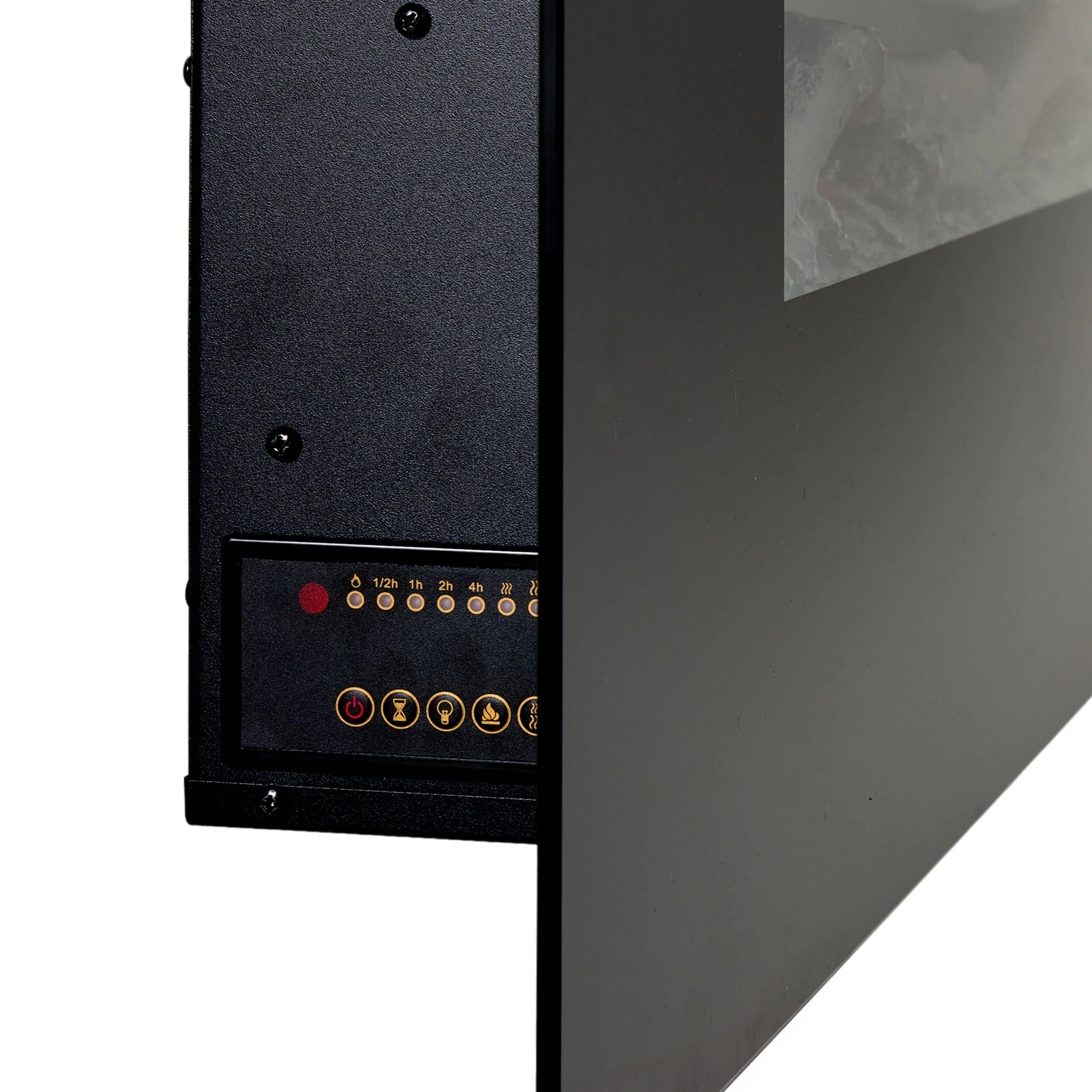 Longton Wall Mounted Electric Fireplace Black 128cm - Image 4