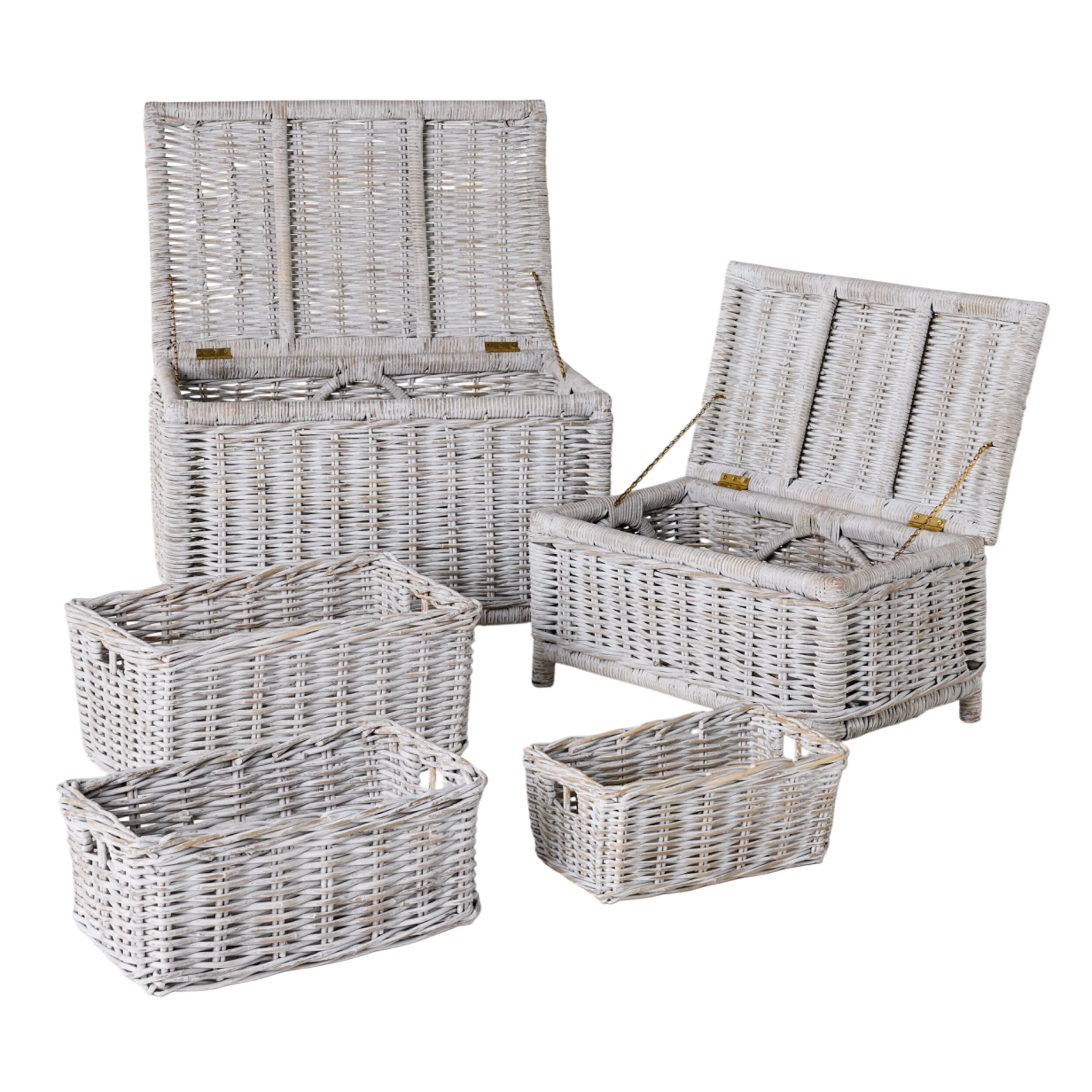 Lorne Basket Medium White Wash 49x30x22cm - Image 17