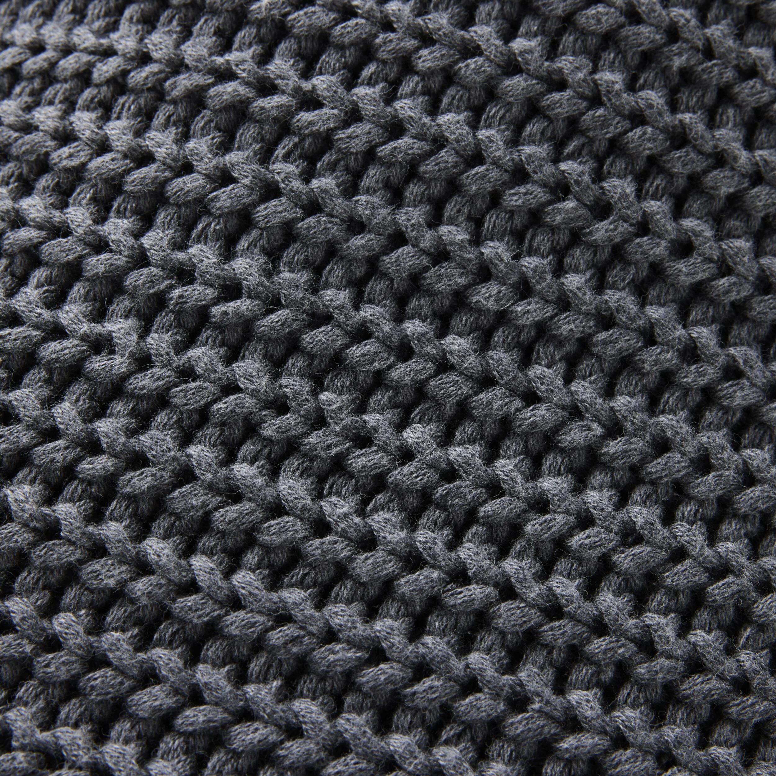 Marley Rib Knitted Blanket Charcoal 200X150cm - Image 2