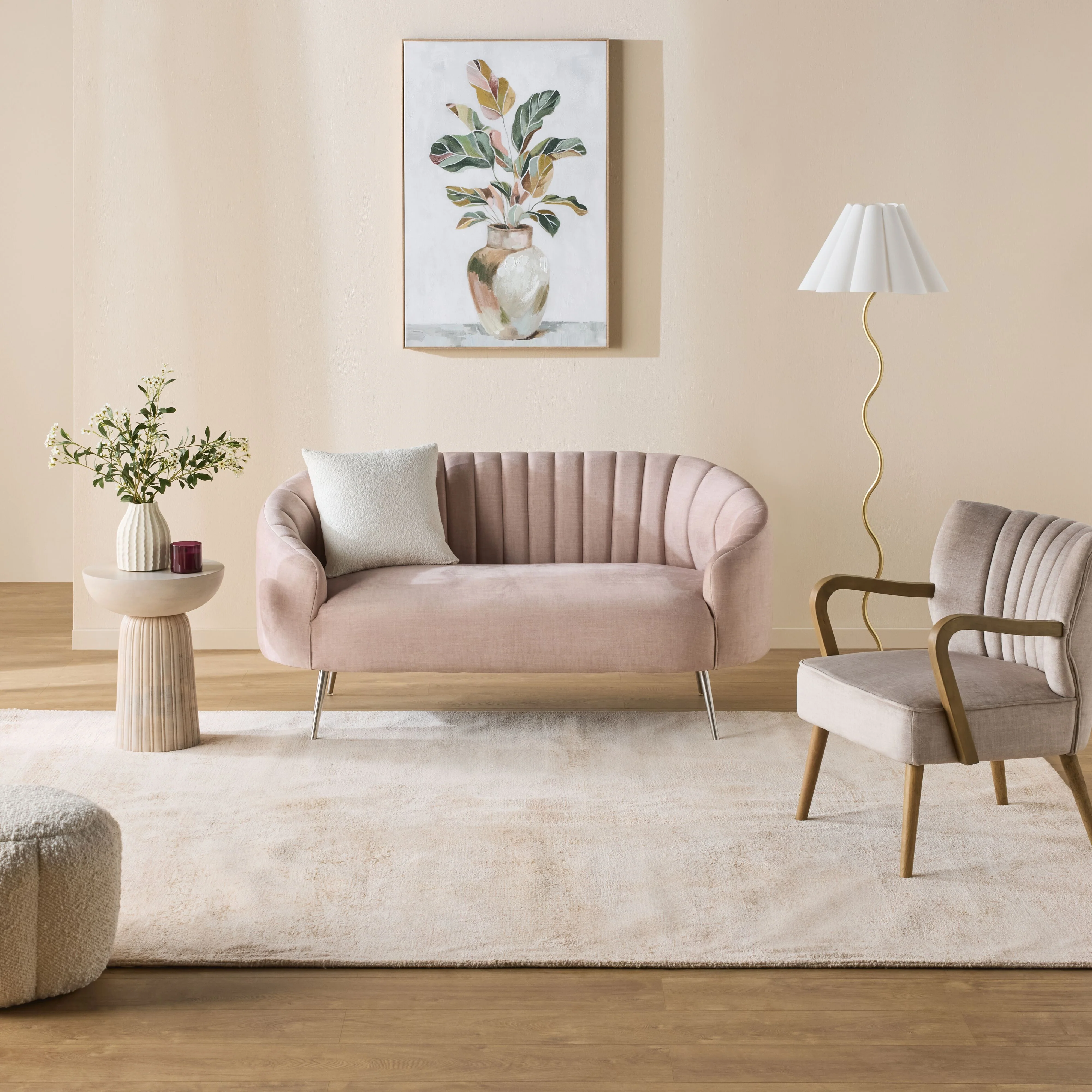 Myla 2 Seater Sofa Aura Blush - Image 6