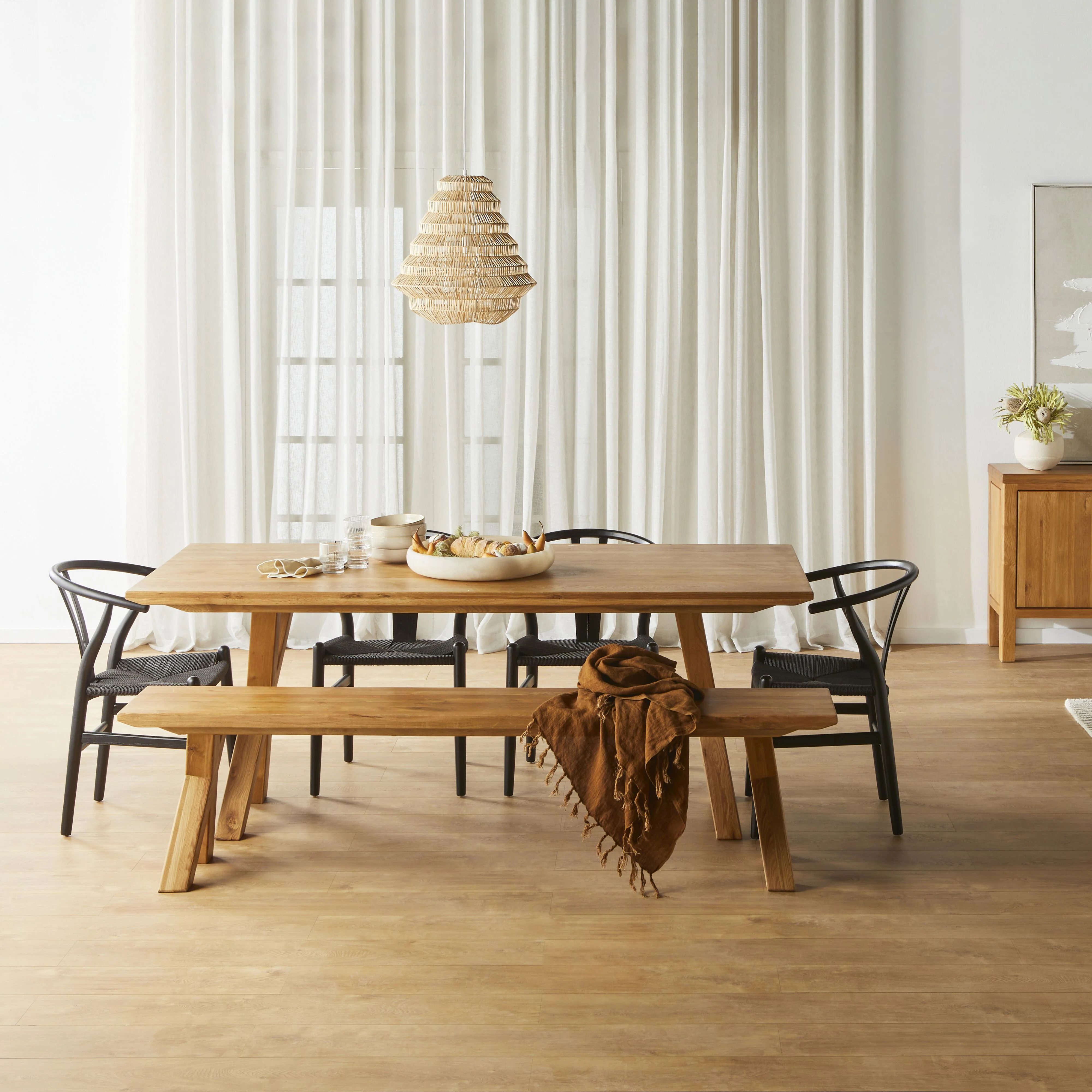 Oakdale Cross Leg Dining Bench Seat - Image 6