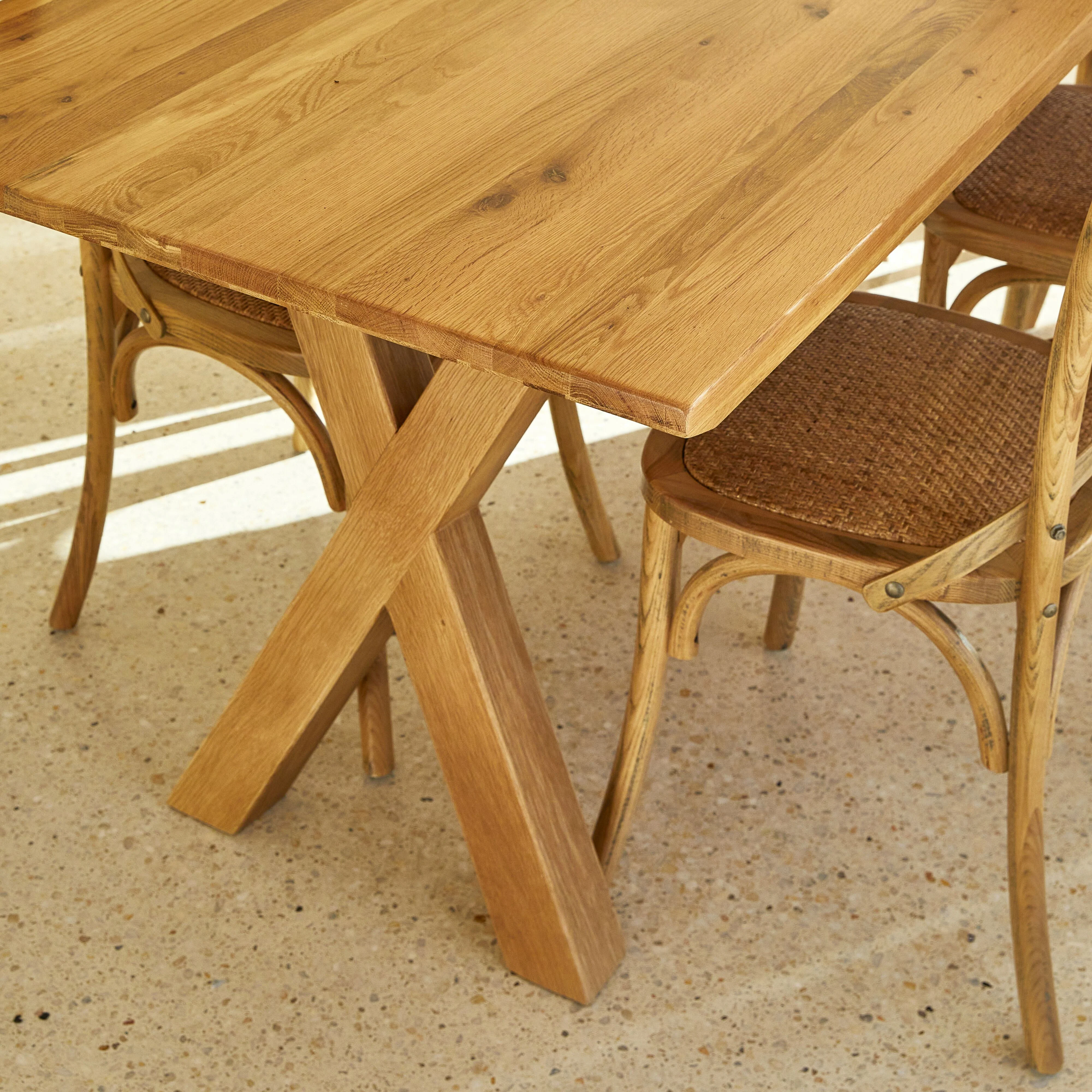 Oakdale Cross Leg Timber Dining Table 240cm - Image 10