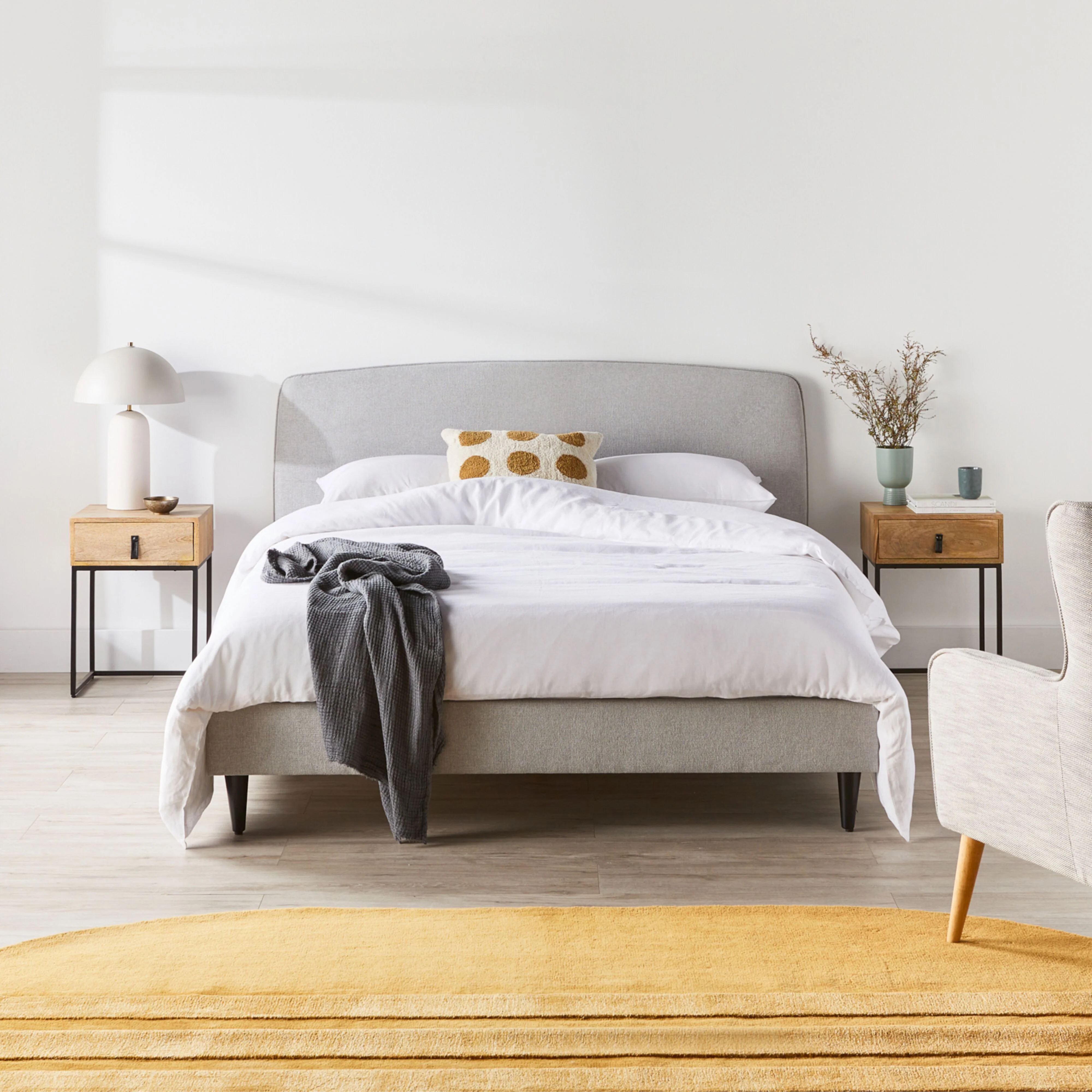 Riley Queen Bed Light Grey - Image 9