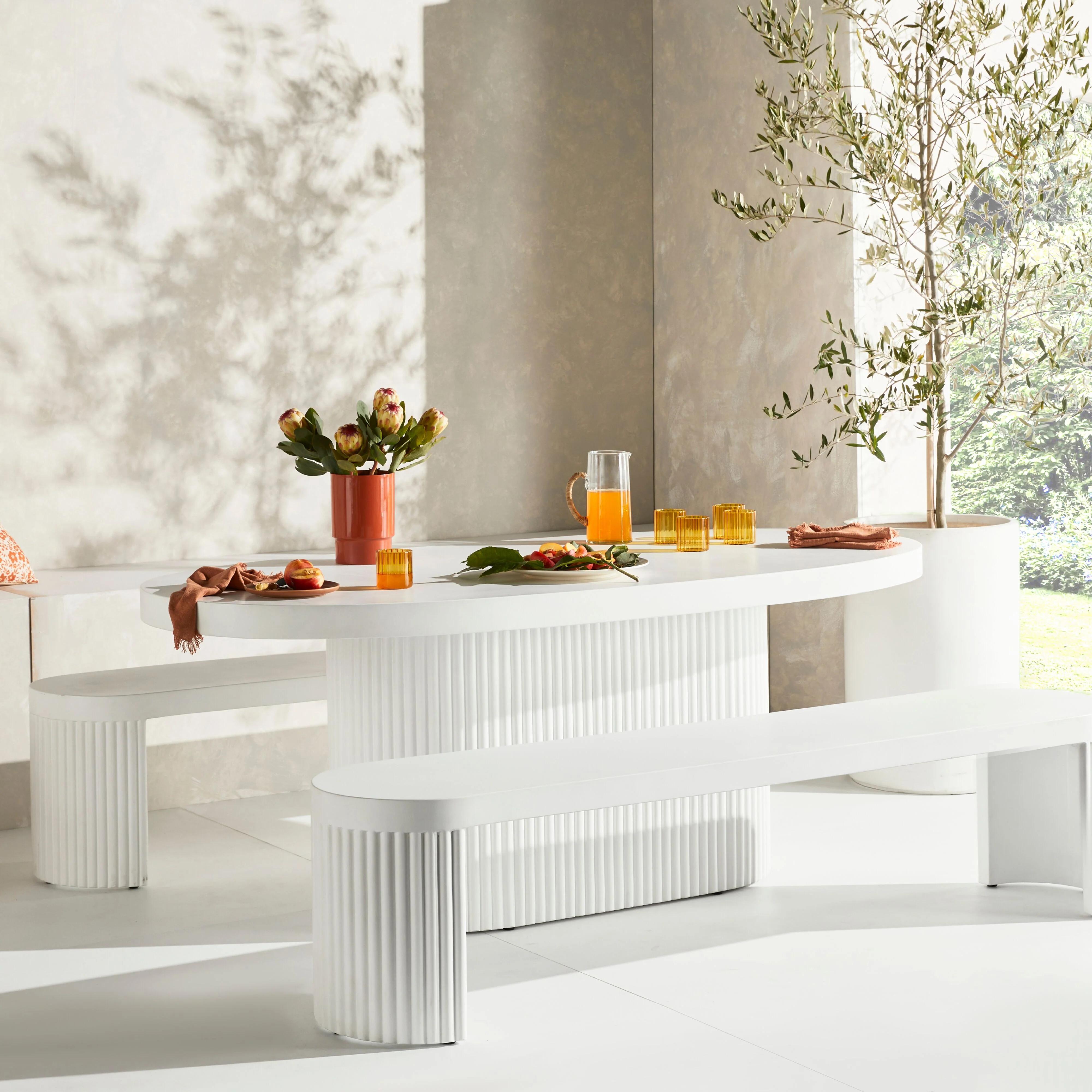 Ripple Curved Outdoor Dining Table 200cm with Ripple Curved Outdoor Dining Bench Package - Image 6