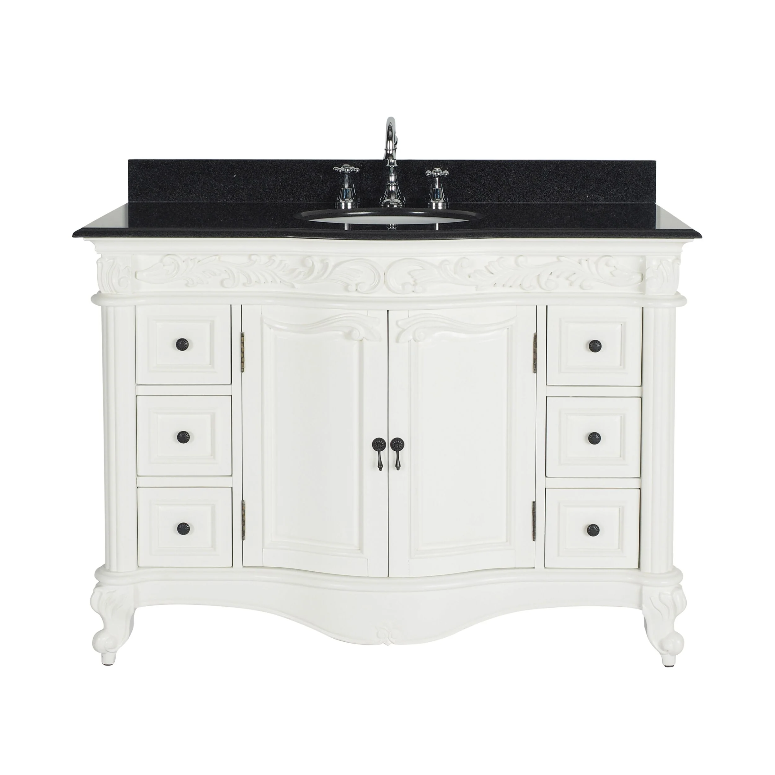 Rosette Granite Top Single Vanity White 1245mm