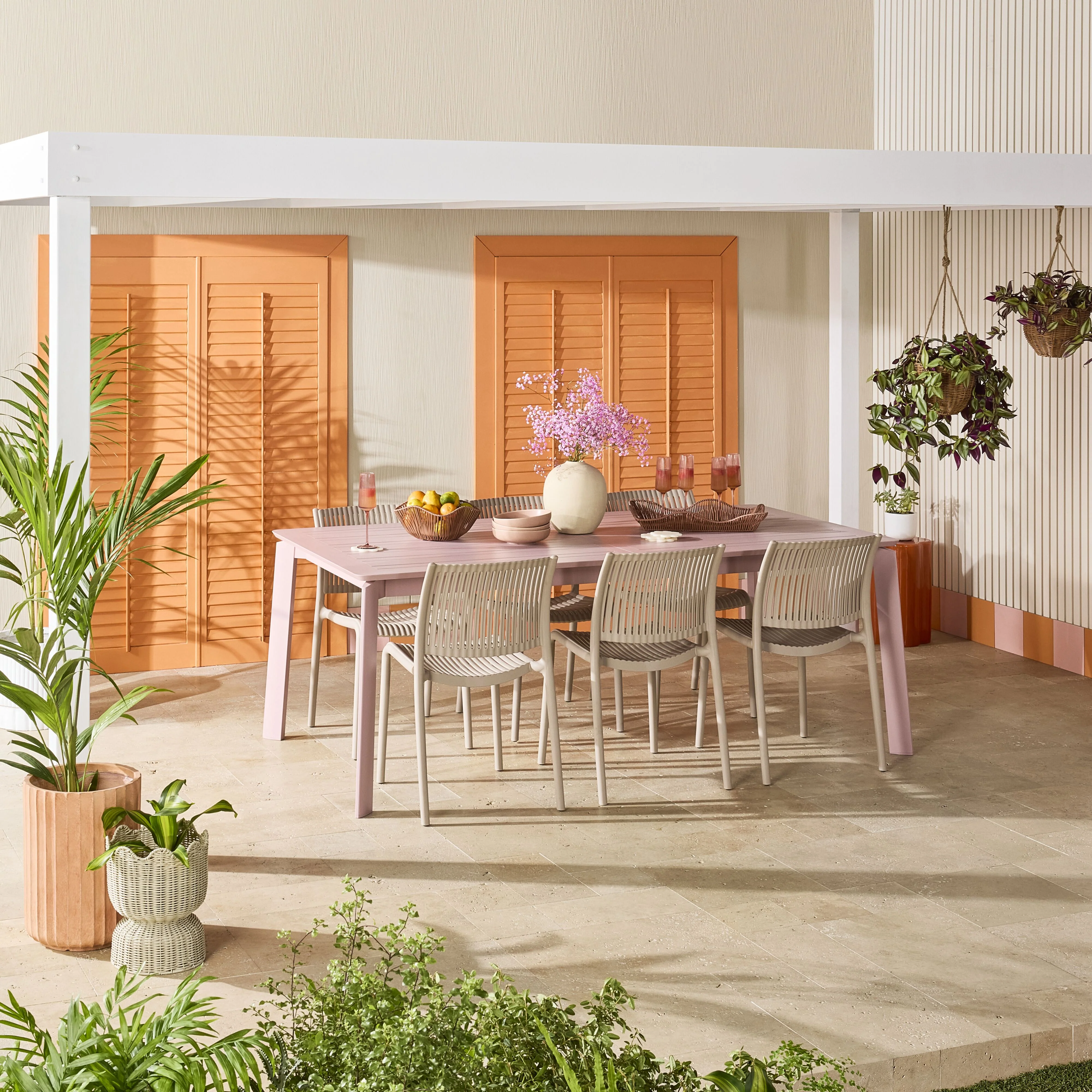 Santana Aluminium Extension Table Rose Pink  200/300cm - Image 14