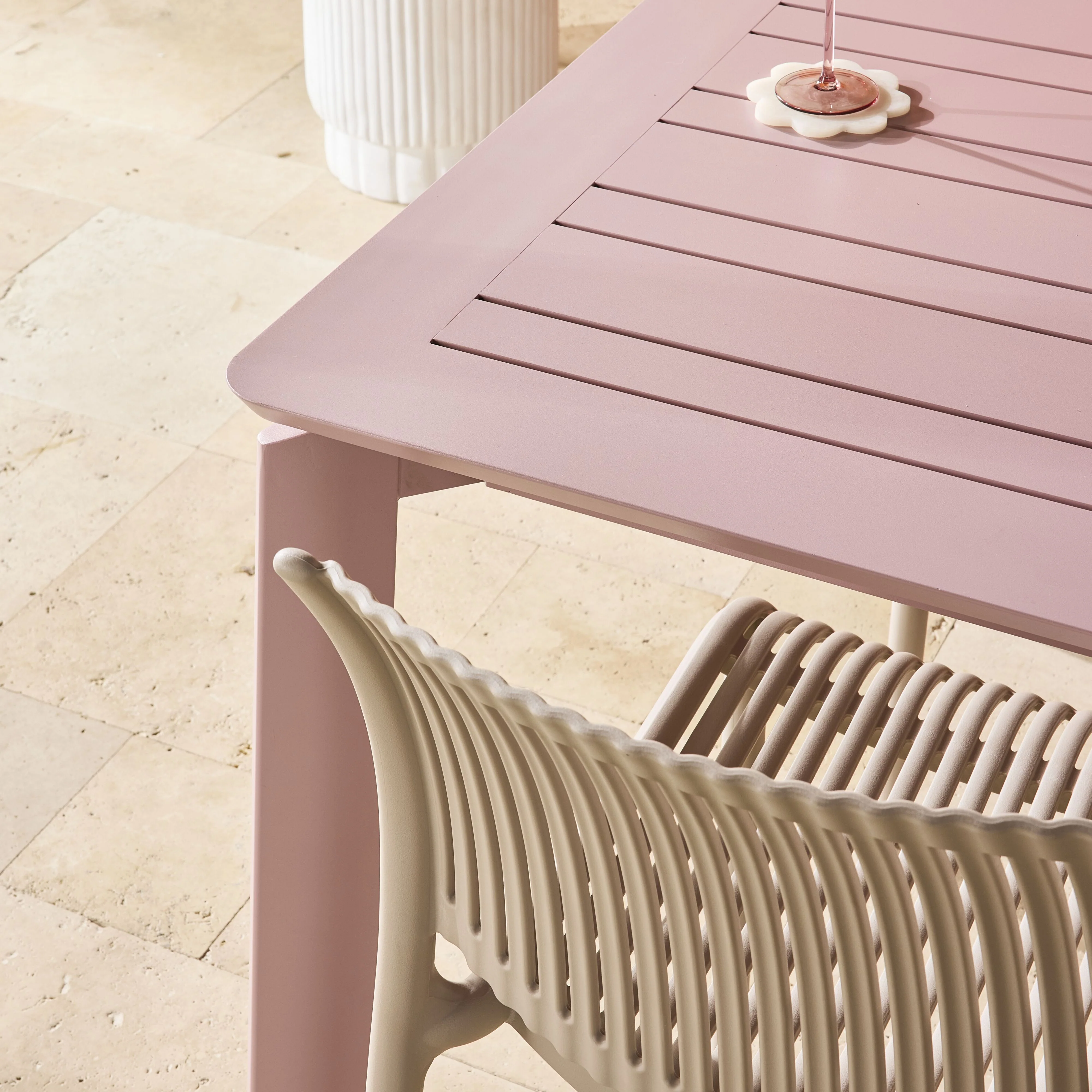 Santana Aluminium Extension Table Rose Pink  200/300cm - Image 16