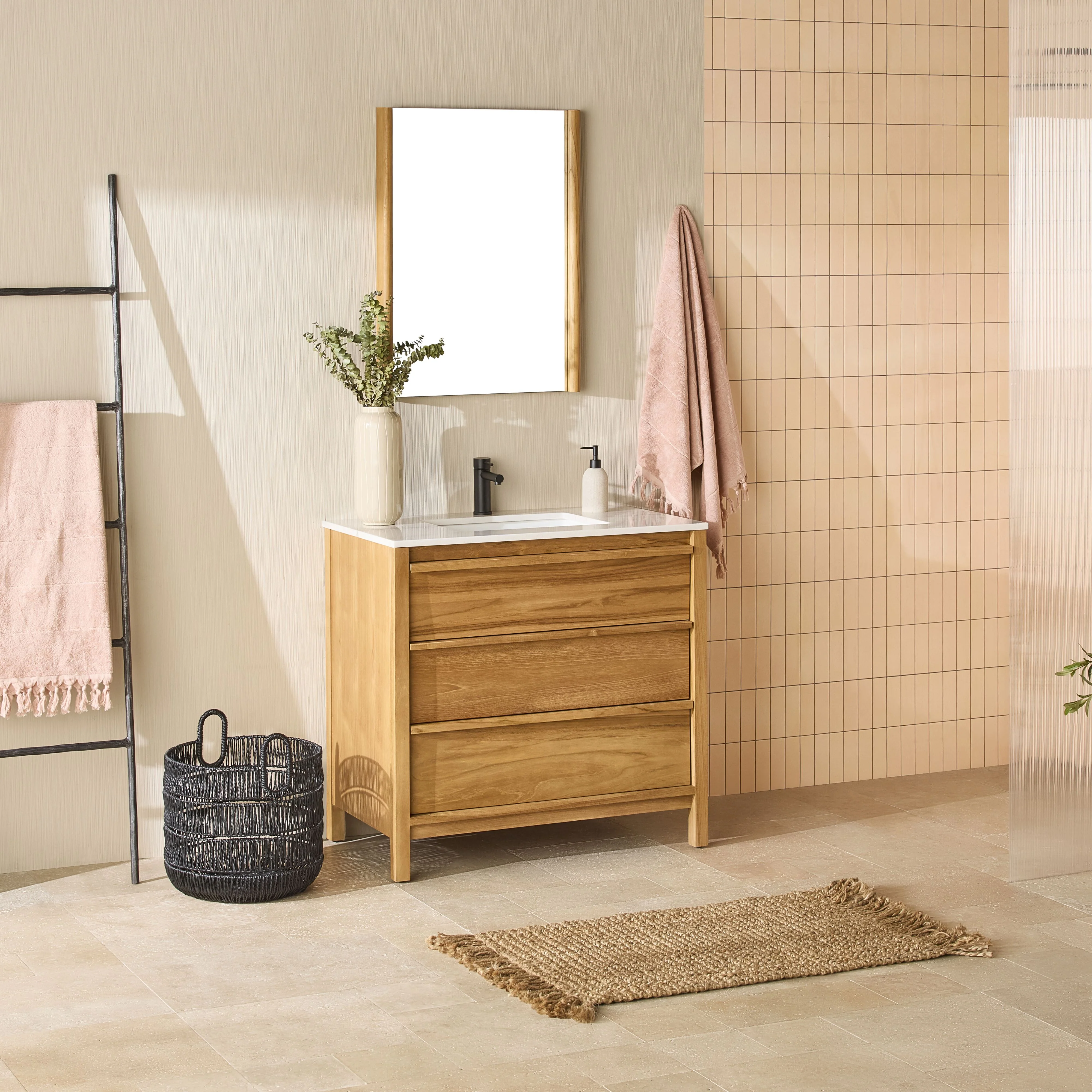 Teak Vanity Mirror 600x800mm - Image 8