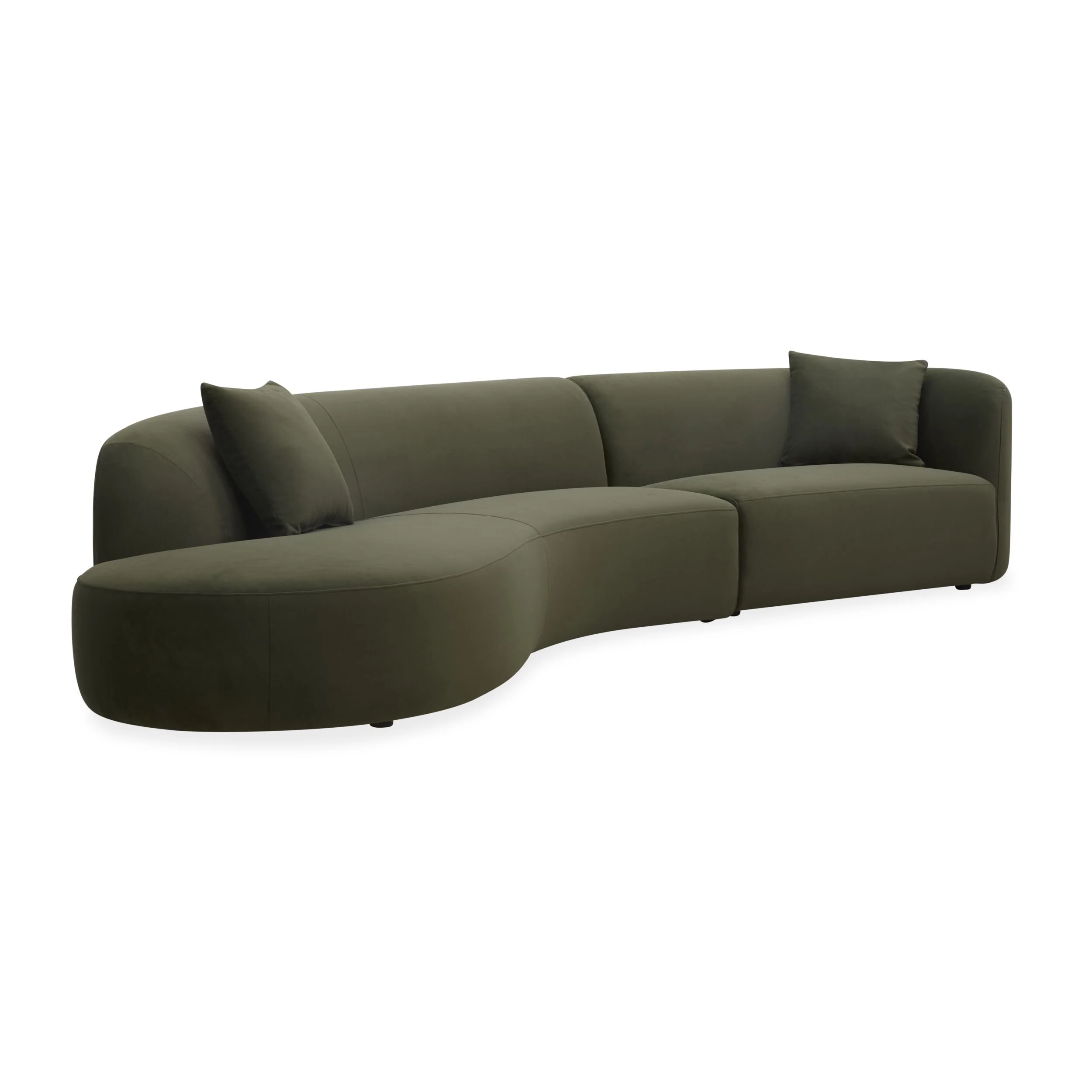 Wylder 4 Seater Curved Sofa Velvet Eucalyptus - Image 15
